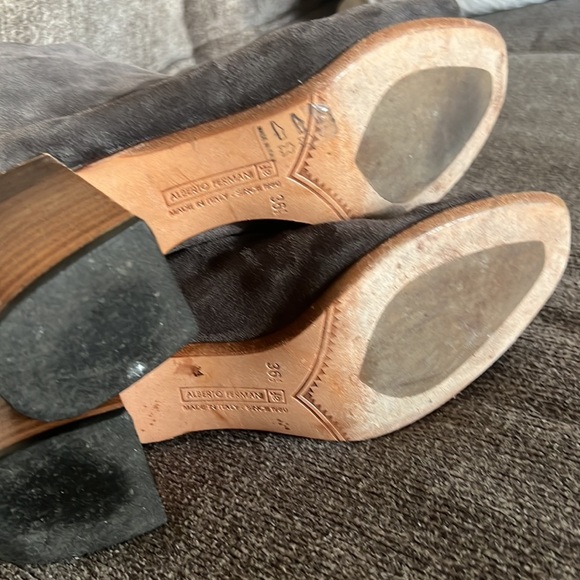 ALBERTO FERMANI SOLARA PEEP TOE SOFTY LAVAGNA ANKLE SUEDE BOOTS SIZE 36.5 US 6.5 - Picture 10 of 13